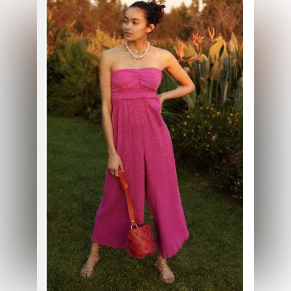 ANTHROPOLOGIE - PINK Bethany Jumpsuit - Size L (WORN ONCE)